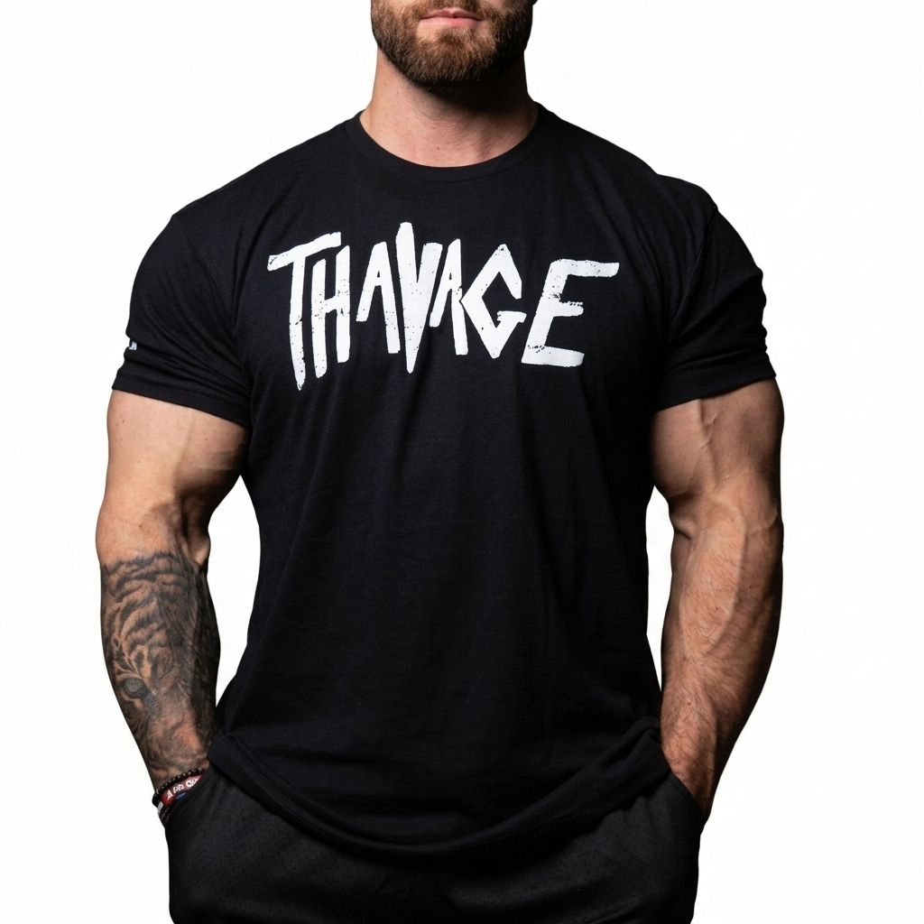 Chris Bumstead T-shirts – Throwback Thavage Black T-shirt